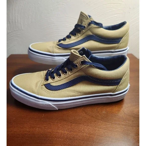 Vans Skate Shoes Mens 6.5 Womens 8 Tan  Low Top Canvas Sneakers Casual 721278 - Picture 2 of 8